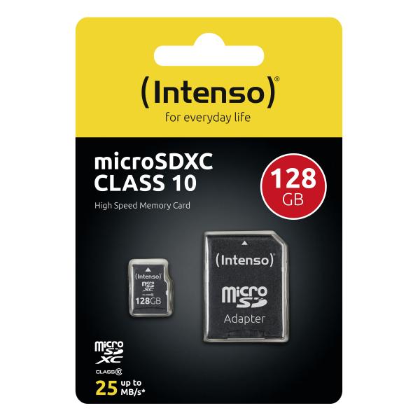 INTENSO MICRO SDHC 128GB CLASSE 10 + ADATTATORE SD [3413491]