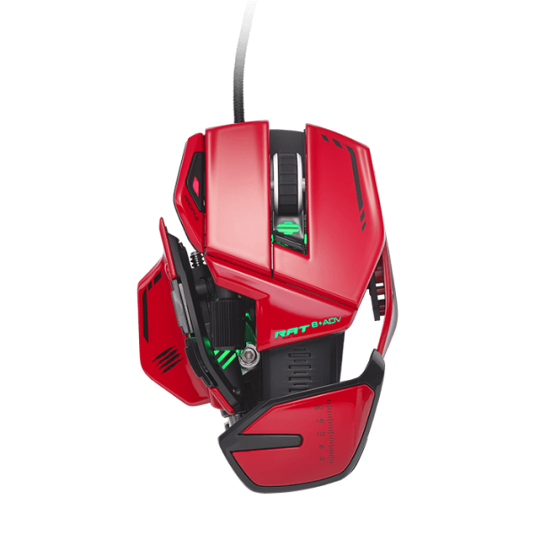 MAD CATZ GAMING MOUSE R.A.T. 8+ADV OPTICAL GAMING MOUSE, RED ALLUMINIO +16 [MR06DCINRD000-0]