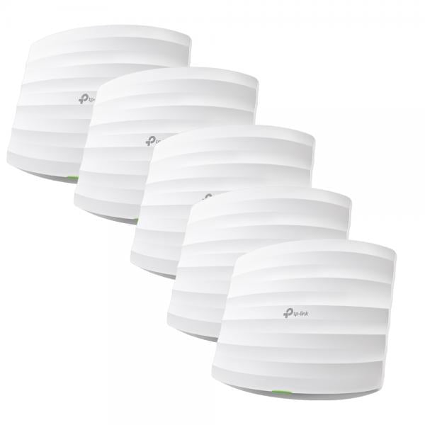TP-Link - EAP245(5-Pack) - AC1750 Ceiling Mount Dual-Band Wi-Fi Access Point, 2x Gigabit RJ45 Port, 450 Mbps at 2.4 GHz + 1300 Mbps at 5 GHz, 802.3af PoE and Passive PoE, 3x Internal Antennas, Seamles [EAP245(5-Pack)]