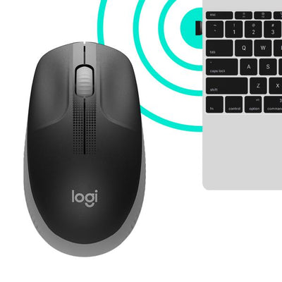 Logitech M190 Full-Size Wireless Mouse - Mid Grey [910-005906]