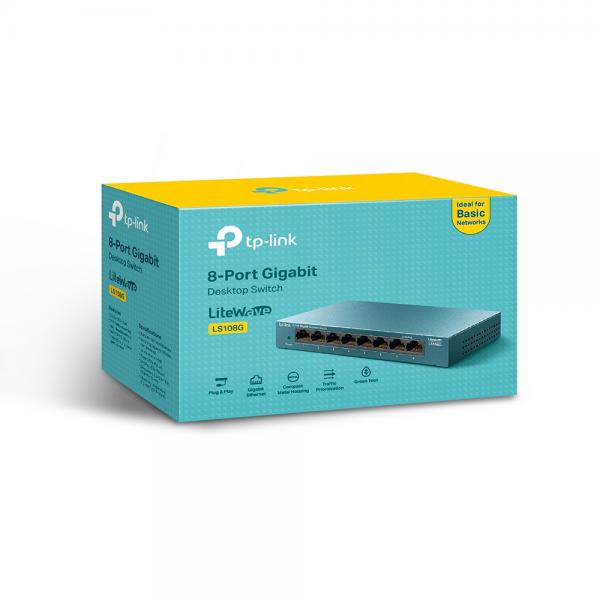 TP-Link LS108G switch di rete Non gestito Gigabit Ethernet (10/100/1000) Blu [LS108G]