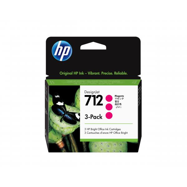 HP Confezione da 3 cartucce di inchiostro magenta originale DesignJet 712 da 29 ml [3ED78A]