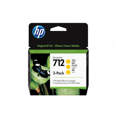 Hp HP 712 Yellow Ink Cartridge 3-Pack [3ED79A]