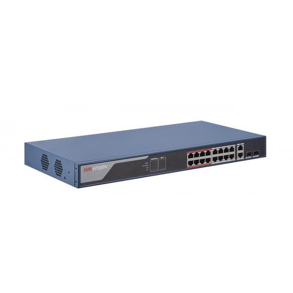HIKVISION SWITCH SMART MANAGED POE 10/100 + UPLINK GIGABIT COMBO [DS-3E1318P-EI]