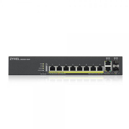 ZYXEL SWITCH MANAGED LAYER 3 LITE, 8X GB POE 180W, 2X SFP, FANLESS DESKTOP/RACK, NFLEX [GS2220-10HP-EU0101F]