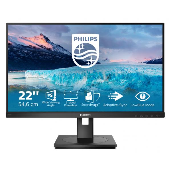 PHILIPS MONITOR 21,5 LED IPS 16:9 FHD 4MS 250 CD/M, VGA/DVI/DP/HDMI, MULTIMEDIALE [222S1AE]