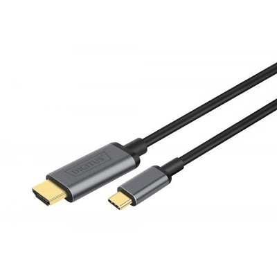 Digitus USB-C - HDMI Adapter - 1.8 m 4K/30Hz - Blackack - metal housing [DA-70821]