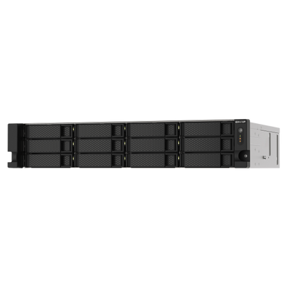 QNAP NAS TS-1273AU-RP-8G, 12 bay rackmount NAS, AMD Ryzen V1000 series V1500B 4C/8T 2.2GHz, 8GB DDR4 RAM, 2 x 2.5GbE LAN, optional 10GbE & M.2 NVMe/SATA SSD expansion via PCIe, 2 x PCIe 3.0 x 4 slots, [TS-1273AU-RP-8G]