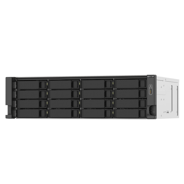 QNAP NAS TS-1673AU-RP-16G, 16 bay rackmount NAS, AMD Ryzen V1000 series V1500B 4C/8T 2.2GHz, 16GB DDR4 RAM, 2 x 2.5GbE LAN, optional 10GbE & M.2 NVMe/SATA SSD expansion via a PCIe, 2 x PCIe 3.0 x 4 sl [TS-1673AU-RP-16G]