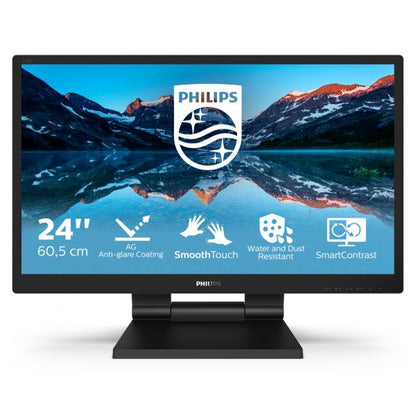 PHILIPS MONITOR TOUCH 23,8 LED IPS 16:9 FHD 5MS 250 CDM, VGA/DVI/DP/HDMI, IP54, MULTIMEDIALE, BASE RIPIEGABILE [242B9TL]