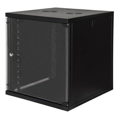 LINK Armadio Rack 19" 12 Unita' Da Muro (A)620X (L)540 X Profondita' 600 Mm. Colore Nero Porta Vetro [LK1912U66N]