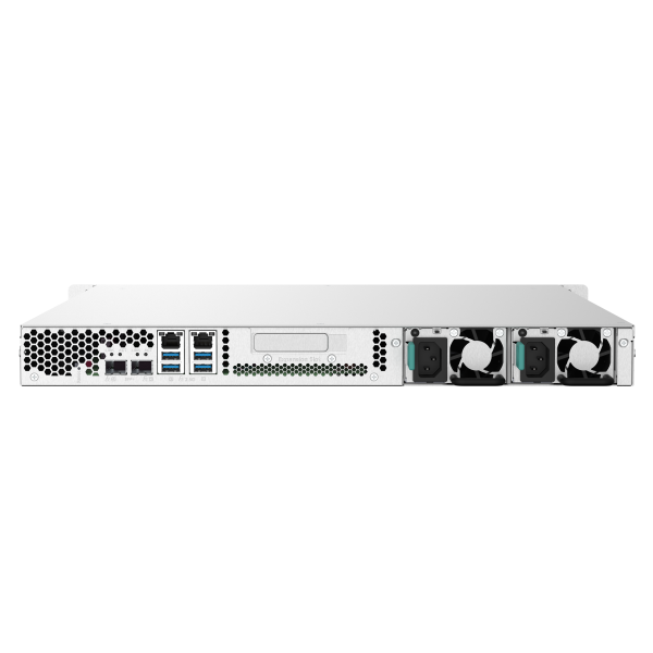 QNAP NAS TS-432PXU-RP-2G, 4 Bay AL324 quad-core 1.7 GHz rackmount NAS with 250W redundant PSU, 2GB DDR4 UDIMM RAM, SATA 6Gb/s, 2x 10GbE SFP+ , 2x 2.5GbE, 1x PCIe Gen2 x2 slot [TS-432PXU-RP-2G]