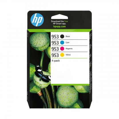 HP CART. INK MULTICOLOR, 953 CMYK ORIGINAL INK4-PACK [6ZC69AE]
