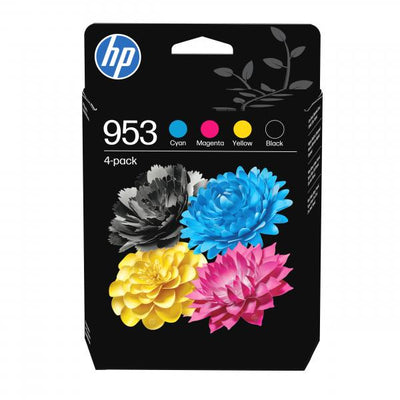 HP CART. INK MULTICOLOR, 953 CMYK ORIGINAL INK4-PACK [6ZC69AE]