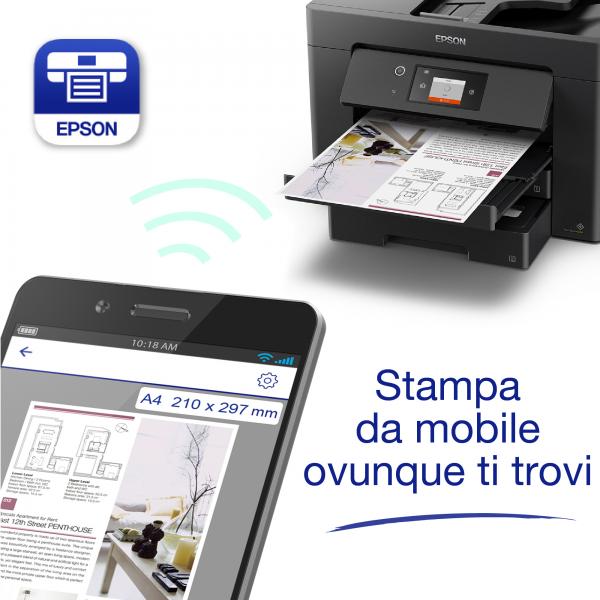 EPSON MULTIFUNZIONE INK A3 COLORE, WF-7830DTWF, 12PPM, FRONTE/RETRO, USB/LAN/WIFI, 4 IN 1 [C11CH68403]