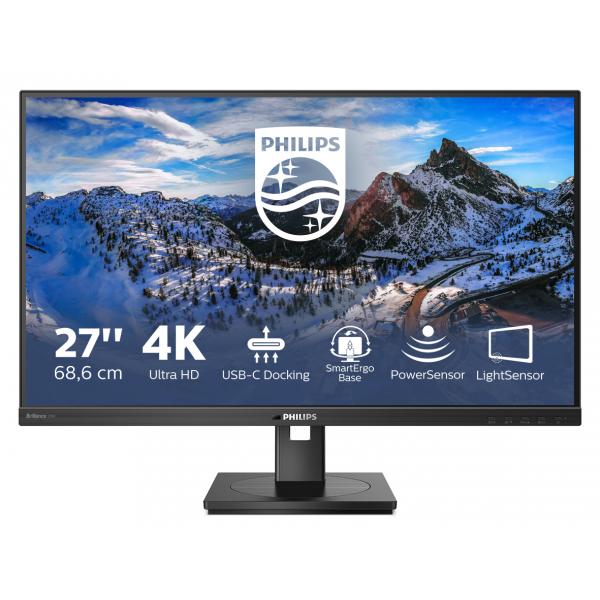 Philips P-Line - 27 inch - 4K Ultra HD IPS LED Monitor - 3840x2160 - USB-C Dock - Pivot / HAS / RJ45 [279P1/00]