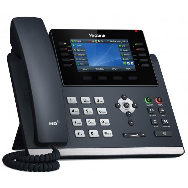 YEALINK TELEFONO VOIP 2XLAN GIGABIT, DISPLAY A COLORI 4,3, 1XRJ9, 16 LINEE SIP [SIP-T46U]