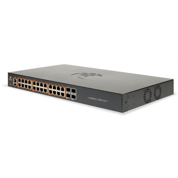 CambiumNetworks,EX1028P,Intelligent Ethernet PoE+ Switch cnMatrix, 24x1Gbps and 4x1Gbps SFP fiber ports , no power cord. [MX-EX1028PxA-E]