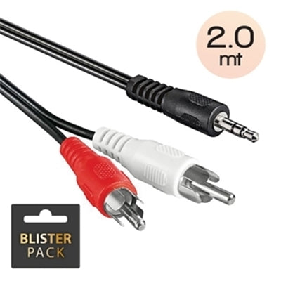 CAVO AUDIO ATLANTIS P019-AUD-JRCA-2.0 2 RCA Plugs - 3.5mm Stereo Jack [P019-AUD-JRCA-2.0 2]