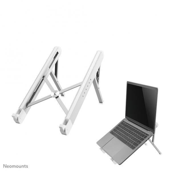 Neomounts Laptop Stand - 11-17inch - Max 5 kg - 6 Height Positions - Foldable - Compact - Universal - Silver [NSLS010]