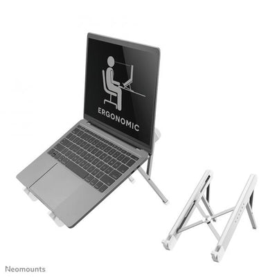 Neomounts Laptop Stand - 11-17inch - Max 5 kg - 6 Height Positions - Foldable - Compact - Universal - Silver [NSLS010]