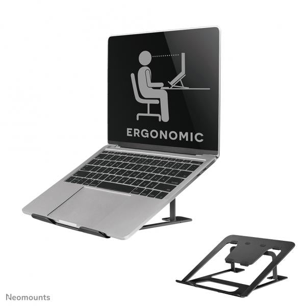 Neomounts Laptop Stand - 10-17inch - Max 5 kg - 6 Height Positions - Foldable - Compact - Ultra-Slim - Universal - Black [NSLS085BLACK]