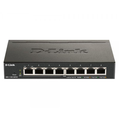 D-LINK SWITCH 8 PORTE GIGABIT POE SMART MANAGED [DGS-1100-08PV2]