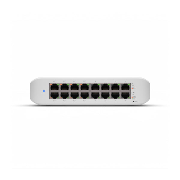 Ubiquiti - USW-Lite-16-POE-EU - UniFi 16 Port Layer 2 switch with 8 GbE PoE+ ports, 8 GbE ports, 45W total PoE availability [USW-Lite-16-POE-EU]
