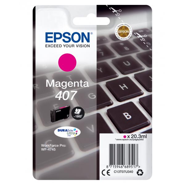 EPSON CART. INK MAGENTA PER WF-4545, 407 L [C13T07U340]