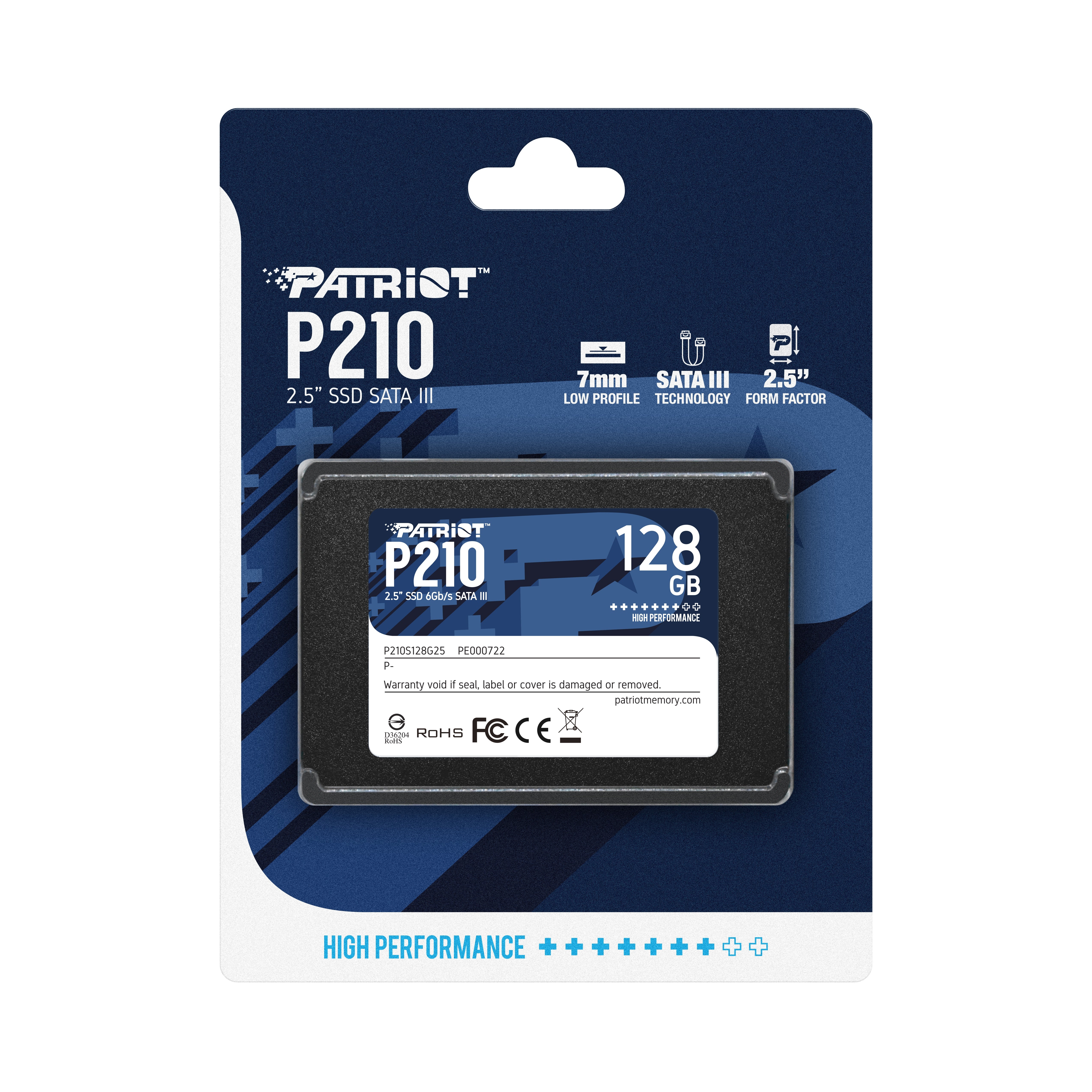 PATRIOT SSD INTERNO P210 128GB 2,5 SATA 6GB/S R/W 450/430 [P210S128G25]