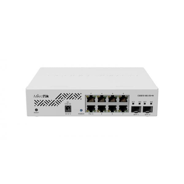 MikroTik, Cloud Smart Switch, 8 x 1G Ethernet ports and 2 x 10G SFP+ ports [CSS610-8G-2S+IN]