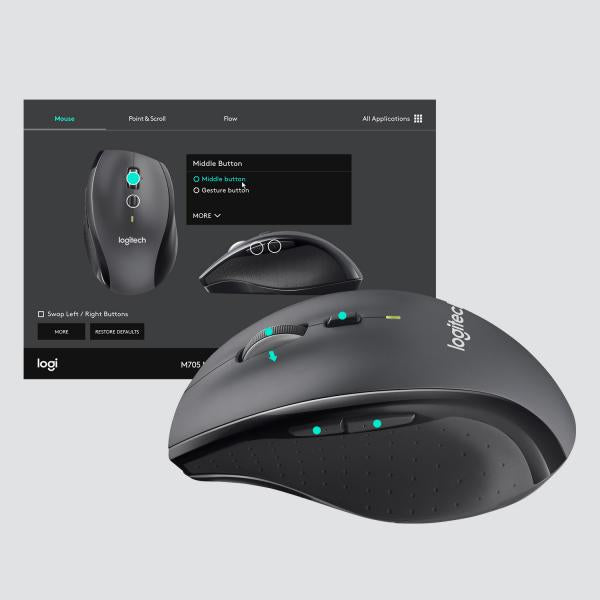 Logitech M705 Marathon Wireless Mouse - Black [910-006034]