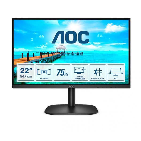 AOC B2 22B2H/EU Monitor PC 54,6 cm (21.5") 1920 x 1080 Pixel Full HD LED Nero [22B2H/EU]