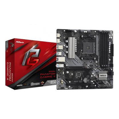 ASROCK MB AMD B550, B550M PHANTOM GAMING 4, AM4, 4 DDR4, Micro ATX [B550M PHANTOM GAM 4]