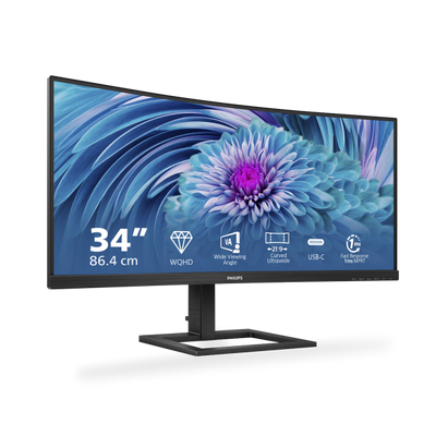 PHILIPS MONITOR CURVO 34 LED VA 21:9 3440x1440 1MS 350 CDM, USB-C, ALTEZZA, DP/HDMI, MULTIMEDIALE [346E2CUAE]