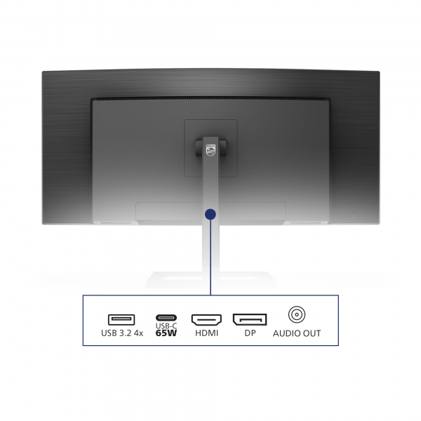 PHILIPS MONITOR CURVO 34 LED VA 21:9 3440x1440 1MS 350 CDM, USB-C, ALTEZZA, DP/HDMI, MULTIMEDIALE [346E2CUAE]