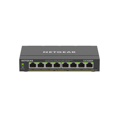NETGEAR 8-Port Gigabit Ethernet PoE+ Plus Switch (GS308EP) Gestito L2/L3 Gigabit Ethernet (10/100/1000) Supporto Power over Ethernet (PoE) Nero [GS308EP-100PES]