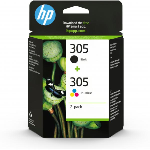 HP CARTUCCIA 305 MULTICOLOR NERO+COLORE INKJET STANDARD, CONF 2 CARTUCCE [6ZD17AE]