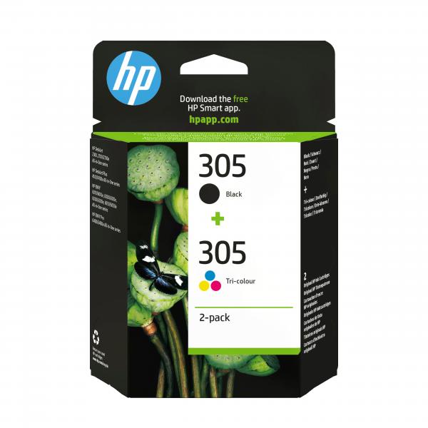 HP CARTUCCIA 305 MULTICOLOR NERO+COLORE INKJET STANDARD, CONF 2 CARTUCCE [6ZD17AE]