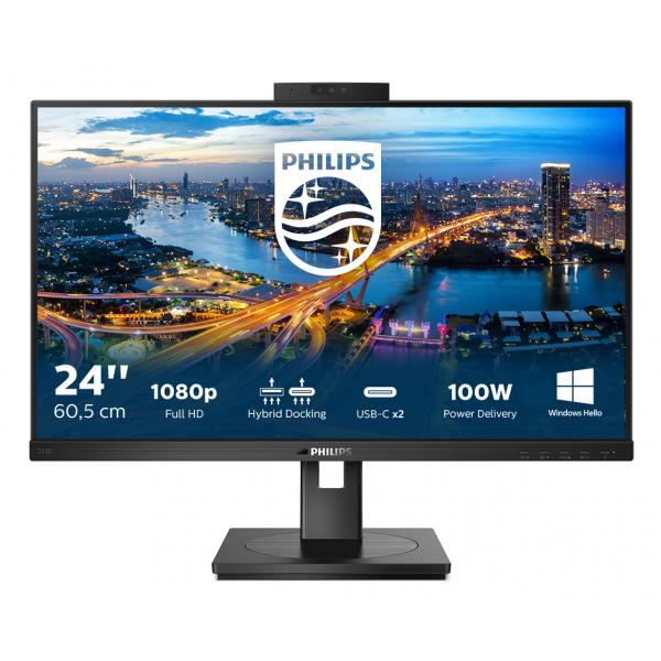 Philips B-Line - 24 inch - Full HD IPS LED Monitor - 1920x1080 - USB-C Dock - Pivot / HAS / RJ45 / Webcam [243B1JH/00]