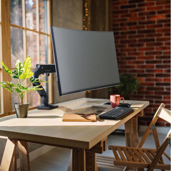 Ergotron HX Desk Monitor Arm - Single Heavy Monitor Mount - Max. 49 inch screen - Matte Black [45-475-224]