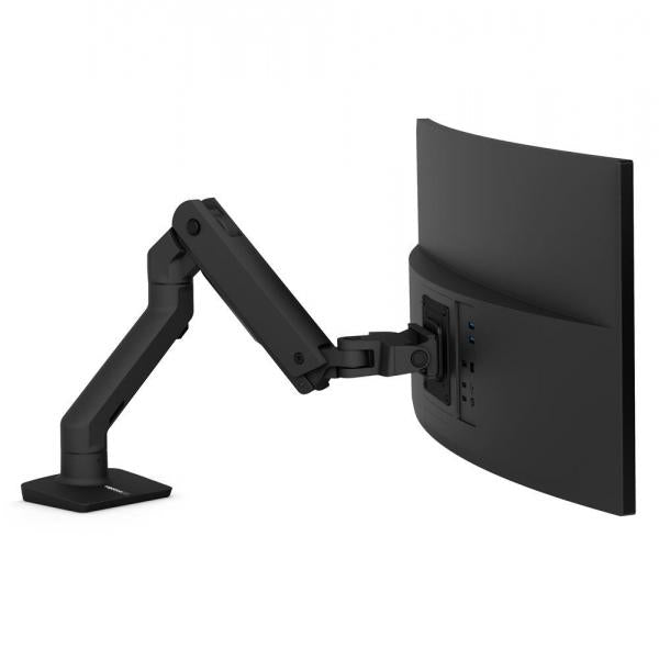Ergotron HX Desk Monitor Arm - Single Heavy Monitor Mount - Max. 49 inch screen - Matte Black [45-475-224]