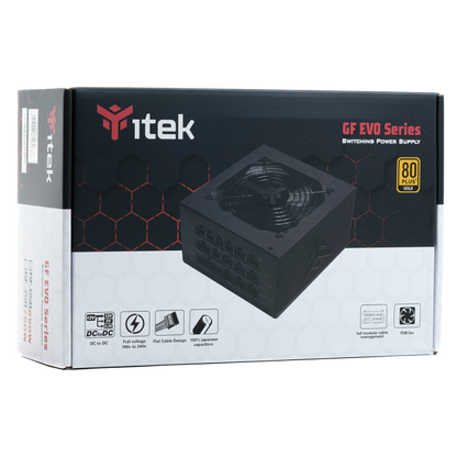 ITEK ALIMENTATORE GF650 EVO - 650W, 80PLUS GOLD, VENTOLA FDB 12CM, MODULARE [ITPSEGF650]