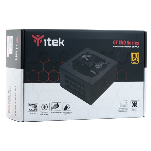 ITEK ALIMENTATORE GF650 EVO - 650W, 80PLUS GOLD, VENTOLA FDB 12CM, MODULARE [ITPSEGF650]