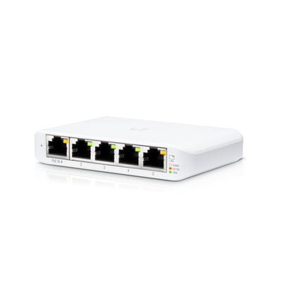 Ubiquiti - USW-Flex-Mini-EU - UniFi 5 Port Layer 2 switch with 4 GbE ports, 1 GbE PoE input port for power [USW-Flex-Mini-EU]