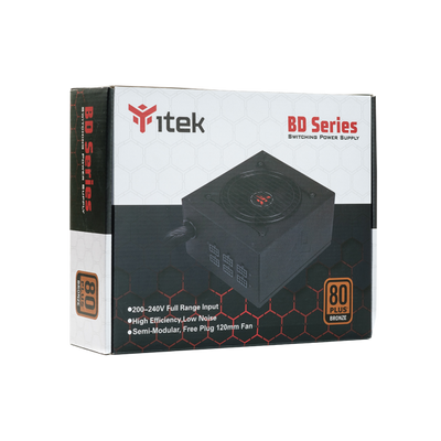 ITEK ALIMENTATORE BD700 - 700W, 80PLUS BRONZE, PFC ATTIVO, VENTOLA HDB 12CM, DC TO DC, SEMI MODULARE [ITPSEBD700]
