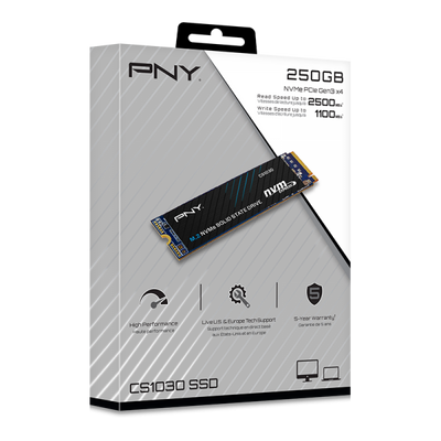 PNY CS1030 M.2 NVMe 250 GB PCI Express 3.0 [M280CS1030-250-RB]