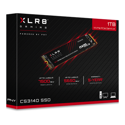 PNY XLR8 CS3140 M.2 1000 GB PCI Express 4.0 3D NAND NVMe [M280CS3140-1TB-RB]