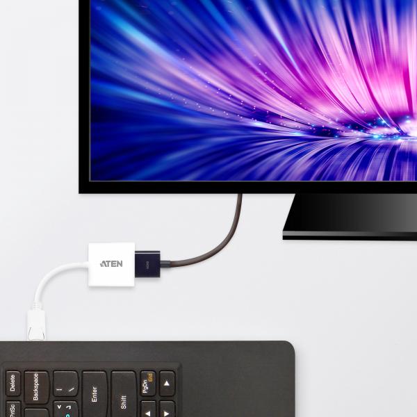 Aten DisplayPort to HDMI converter, PC: Up to UXGA / HDTV: Up to 1080i,1080p [VC985-AT]