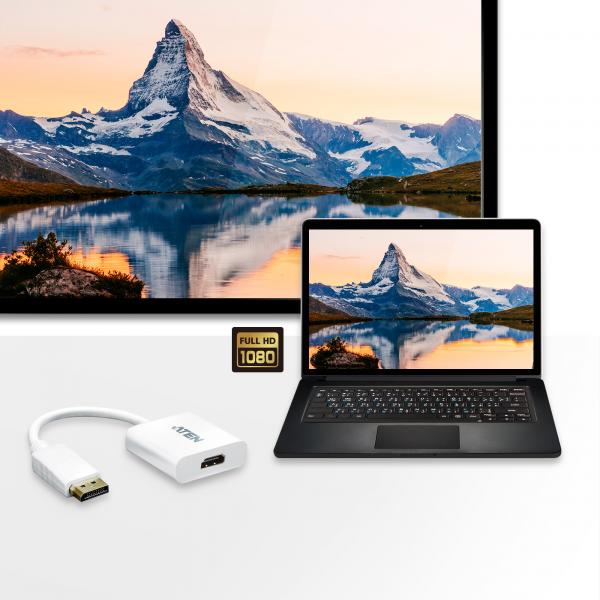 Aten DisplayPort to HDMI converter, PC: Up to UXGA / HDTV: Up to 1080i,1080p [VC985-AT]